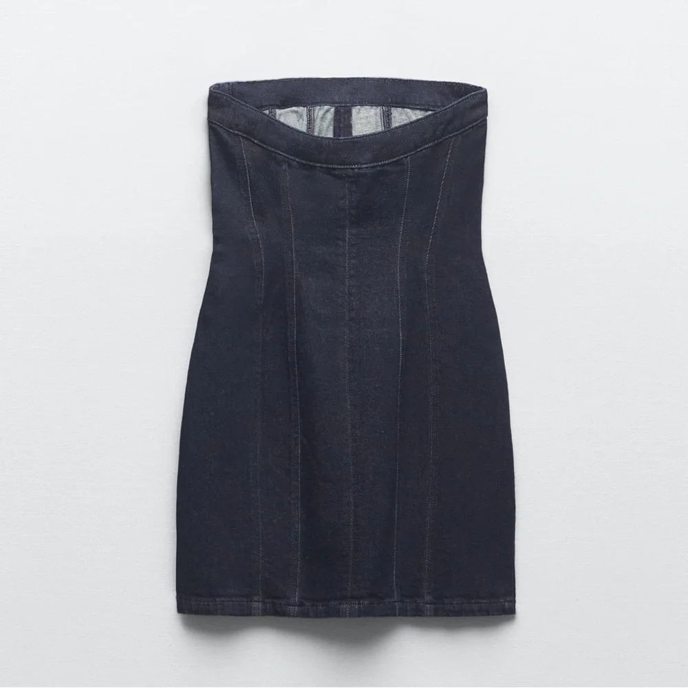 ZARA DENIM CORSET DRESS - Picture 9 of 11
